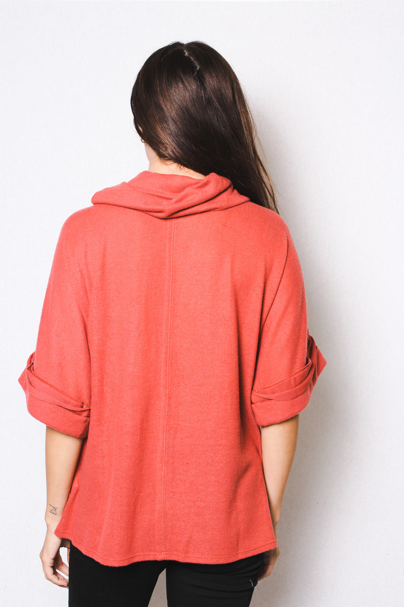 Women's Loose Turtleneck 3/4 Sleeve Sweater