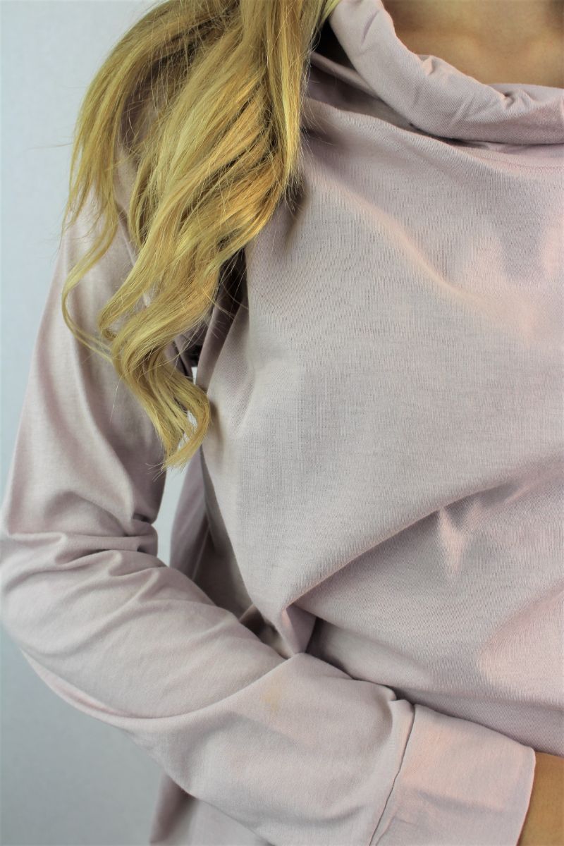 Women's Long Sleeve Cowl Neck Solid Top
