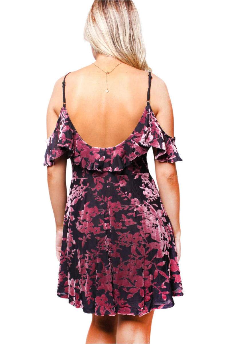 Women's Sleeveless Strappy Floral Print Mini Dress