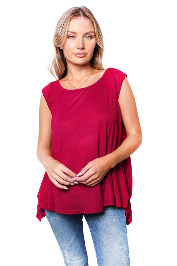 Women's Round Neck Sleeveless Loose Top