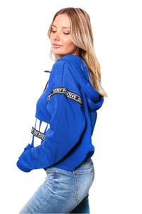 Women's Long Sleeve Drawstring Printed Hooded Jacket