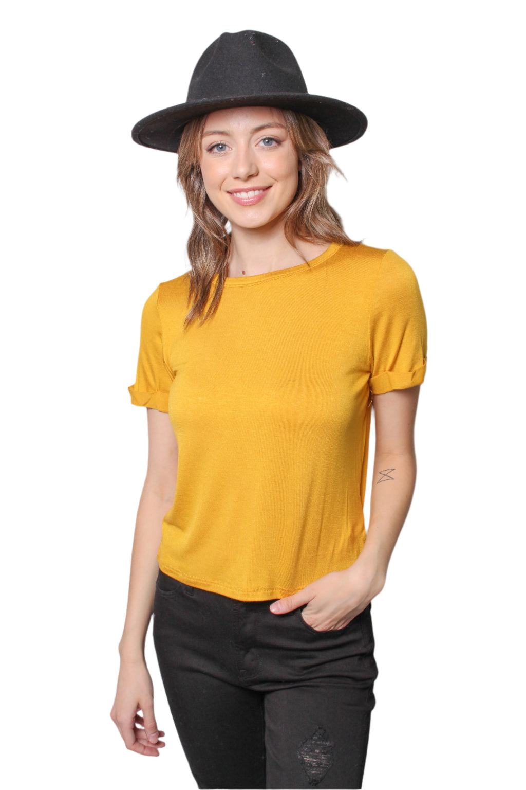 Women's Short Sleeve Round Neck Basic Top