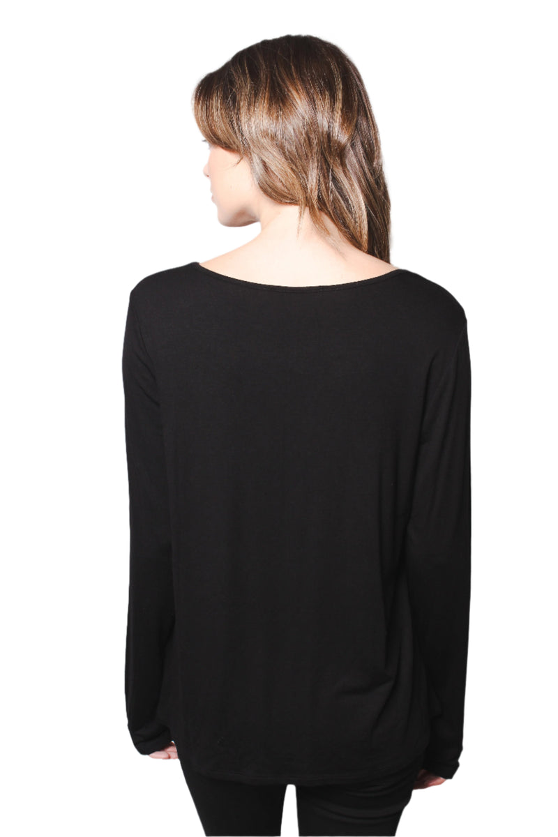 Women's Long Sleeve Zig Zag String Top