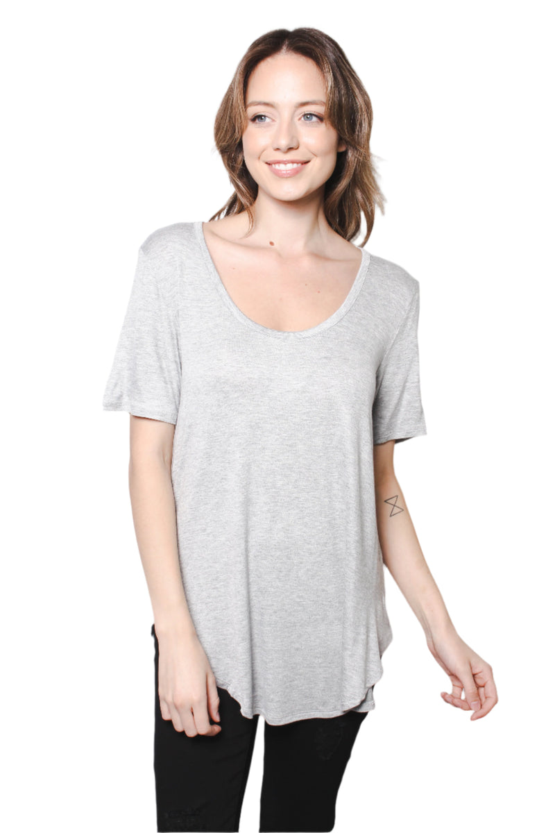 Women's Short Sleeve Scoop Neck Basic Top