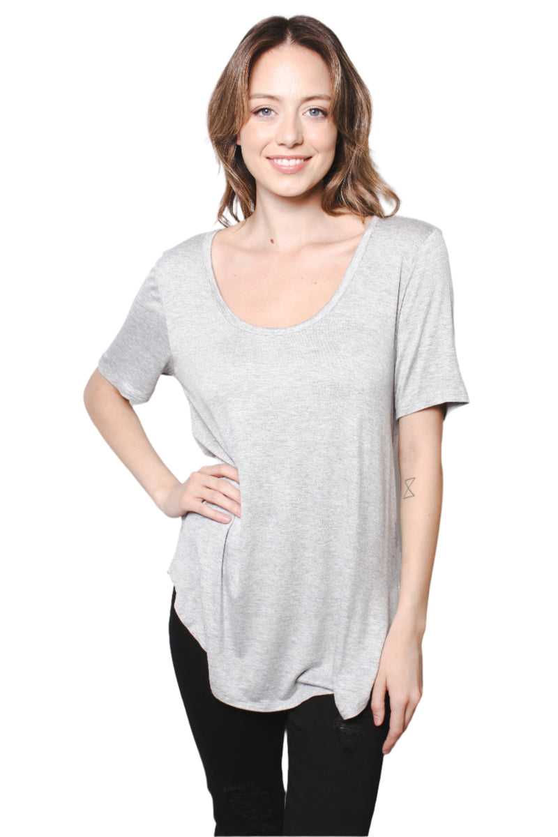 Women's Short Sleeve Scoop Neck Basic Top