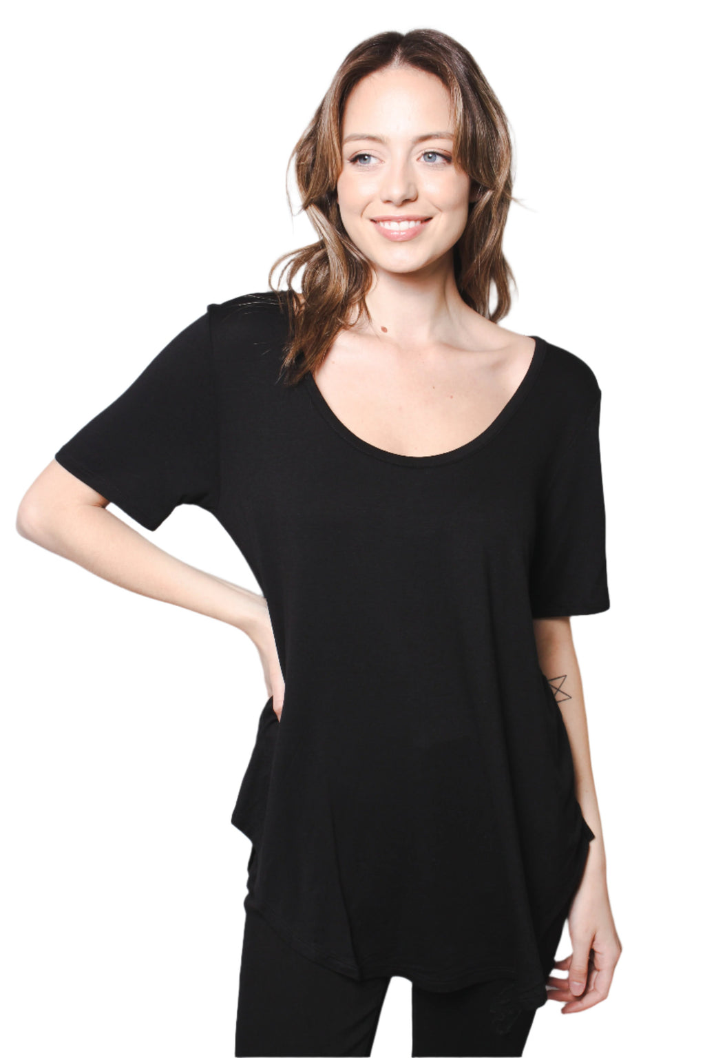 Women's Short Sleeve Scoop Neck Basic Top