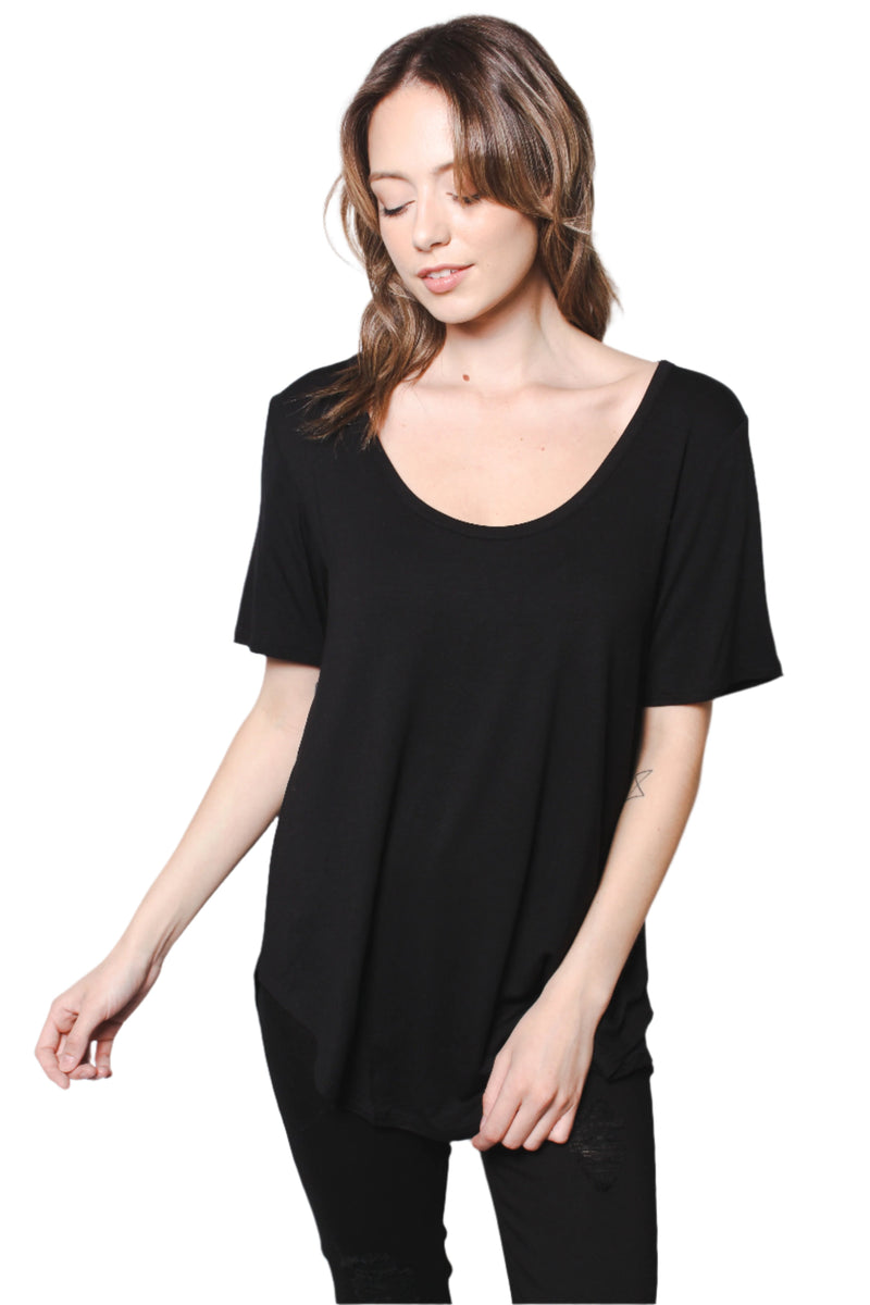 Women's Short Sleeve Scoop Neck Basic Top