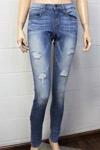 Women's Medium Wash Distressed Skinny Jeans