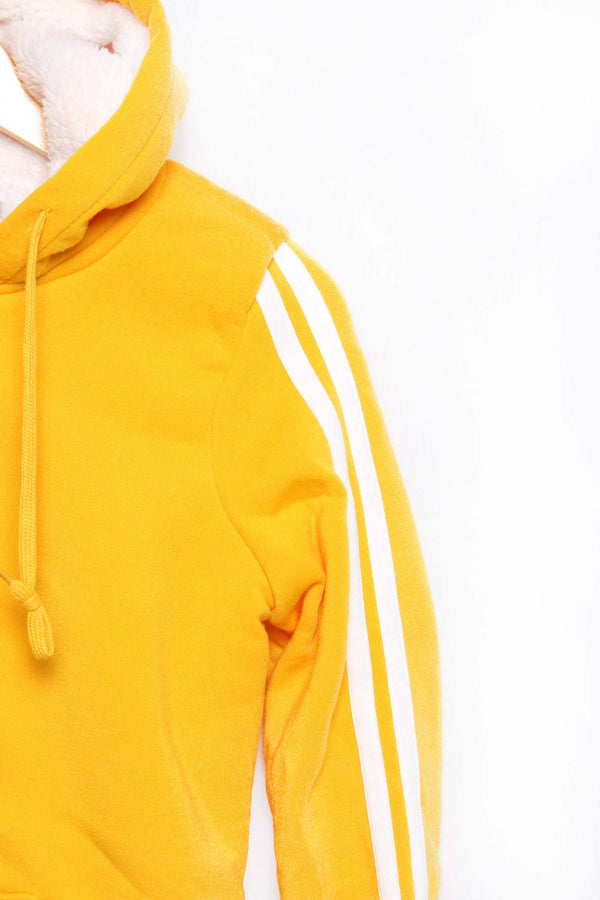 Women's Zip Up Stripes Sherpa Lined Hooded Jacket