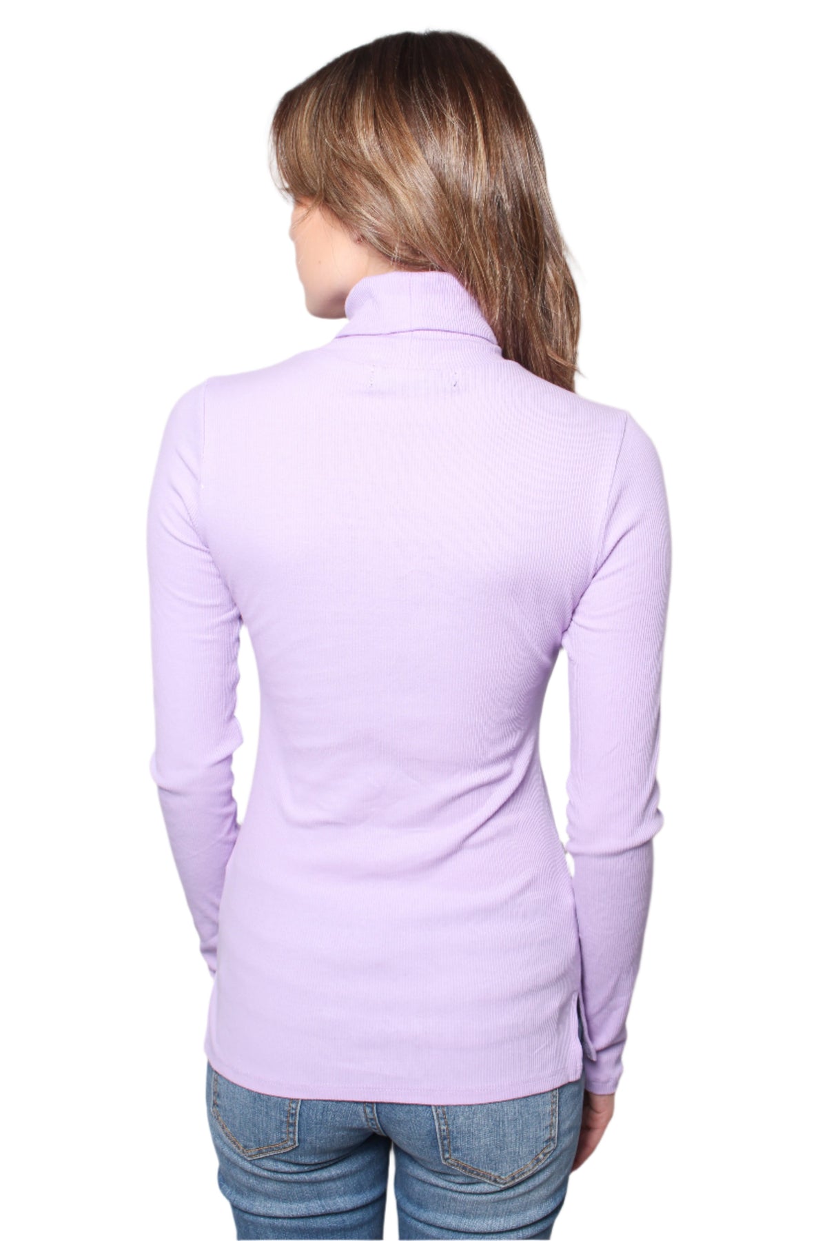 Women's Ribbed Turtle Neck Long Sleeve Top