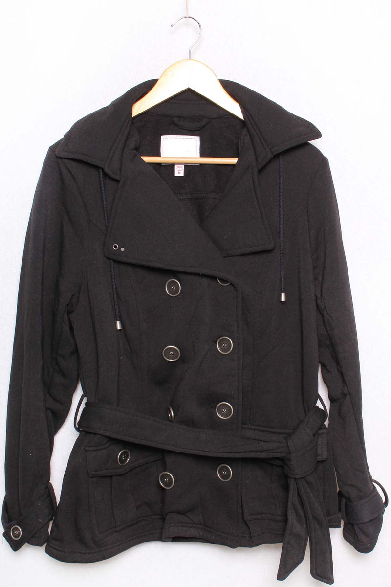 Women's Long Sleeves Button Embellished Hooded Jacket