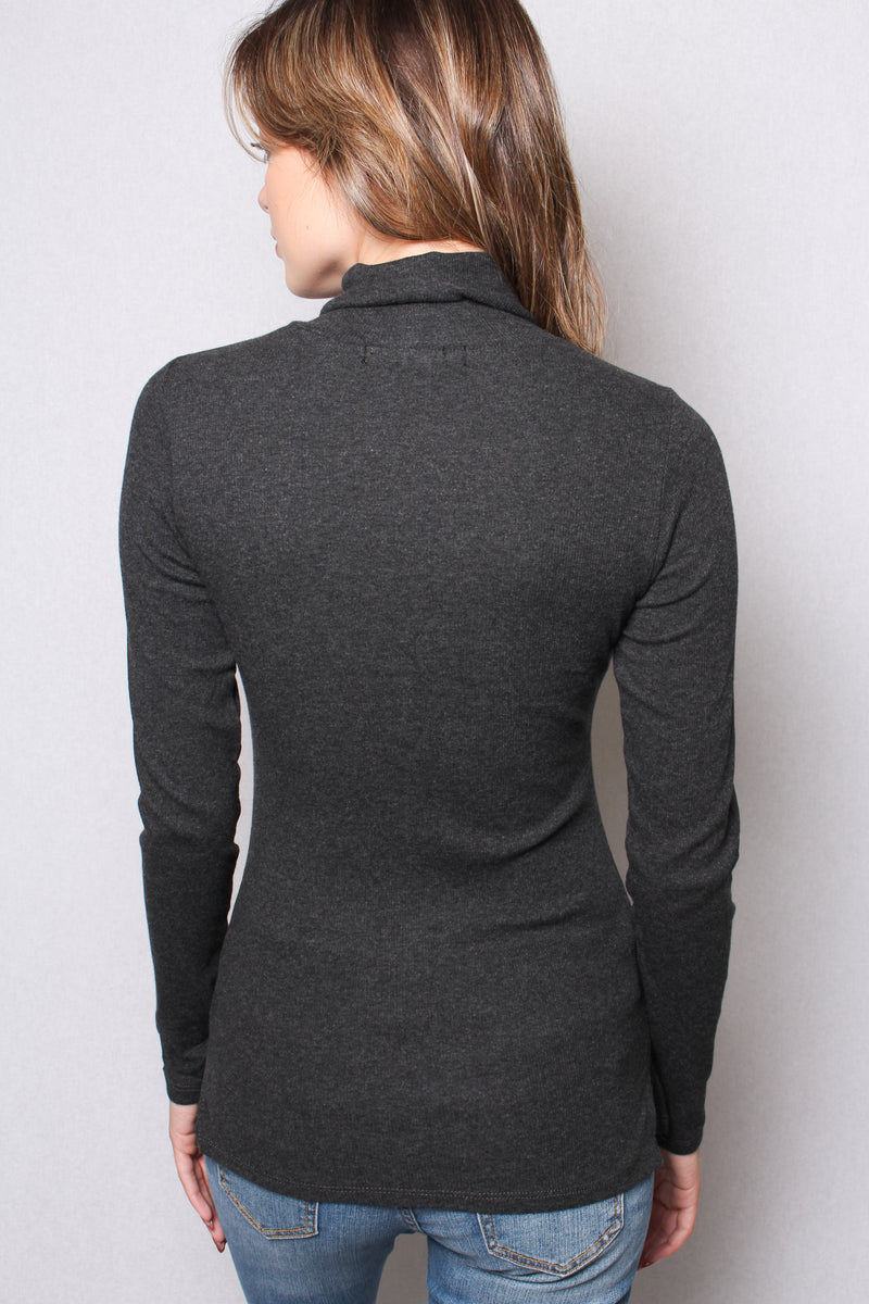 Women's Ribbed Turtle Neck Long Sleeve Top
