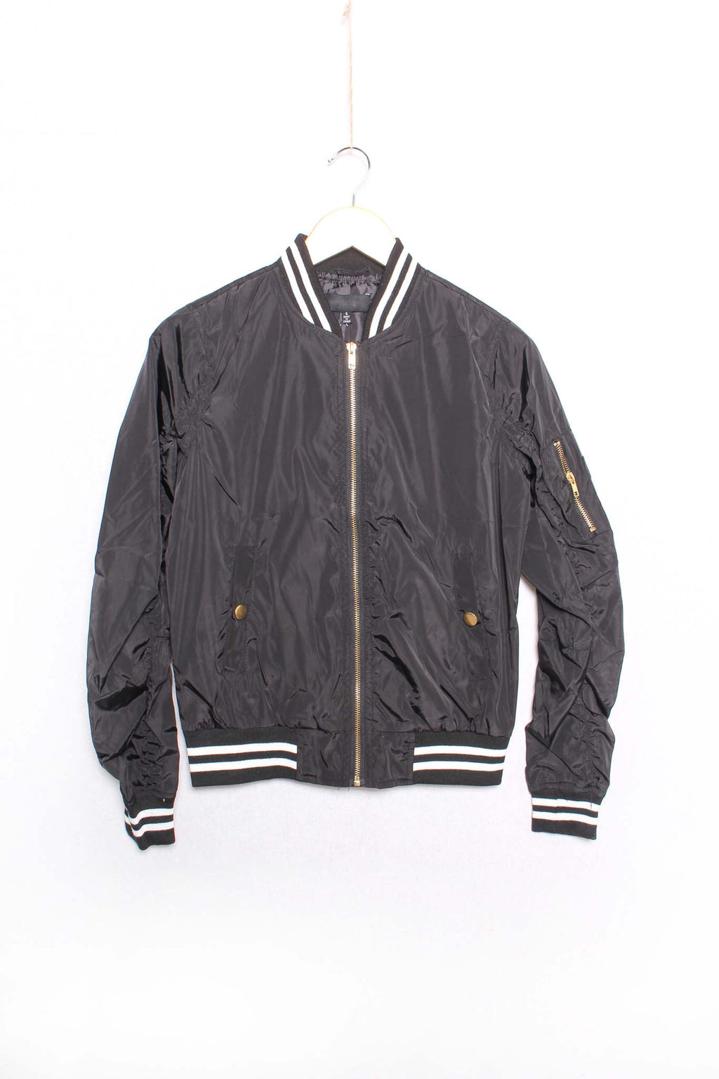 Women's Long Sleeve Zip Up Pocketed Bomber Jacket