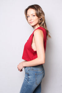 Women's Ribbed Button Front Sweater Vest Cropped Top