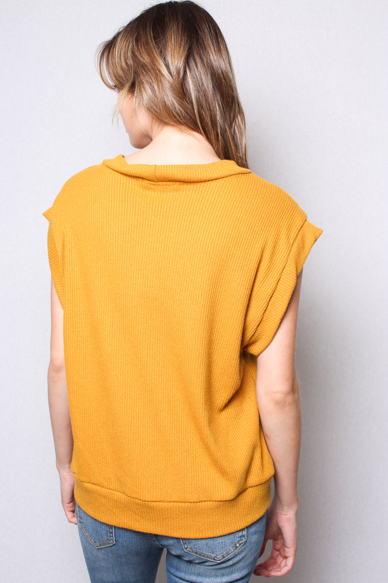 Women's Knitted Button Front Sweater Vest Top