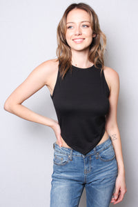 Women's Crew Neck Jersey Cropped Top