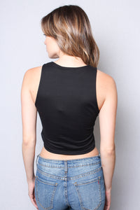 Women's Crew Neck Jersey Cropped Top