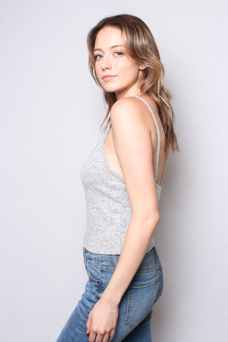 Women's Fuzzy Spaghetti Strap Crop Top
