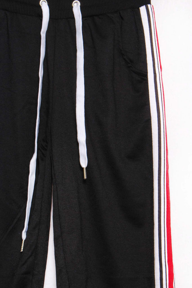 Women's High Waisted Drawstring Stripe Jogger Pants