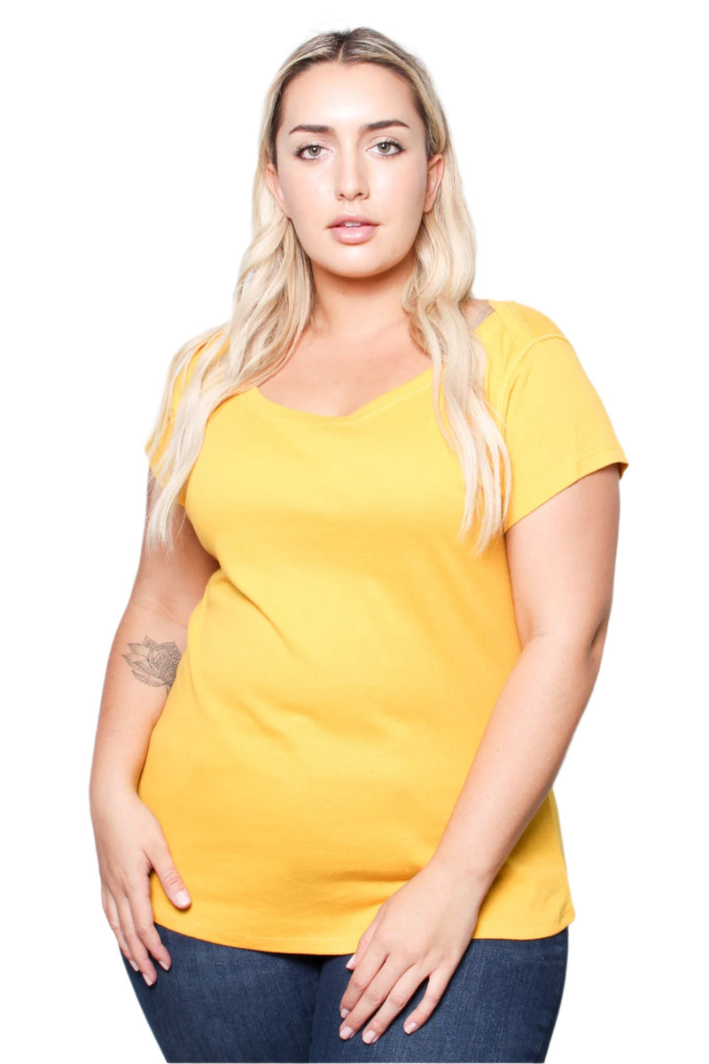 Women's Plus Size Crew Neck Short Sleeve Shirt