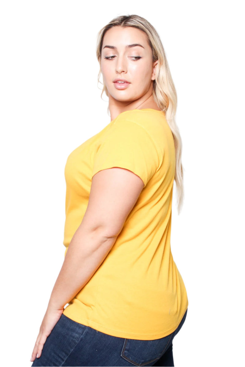 Women's Plus Size Crew Neck Short Sleeve Shirt