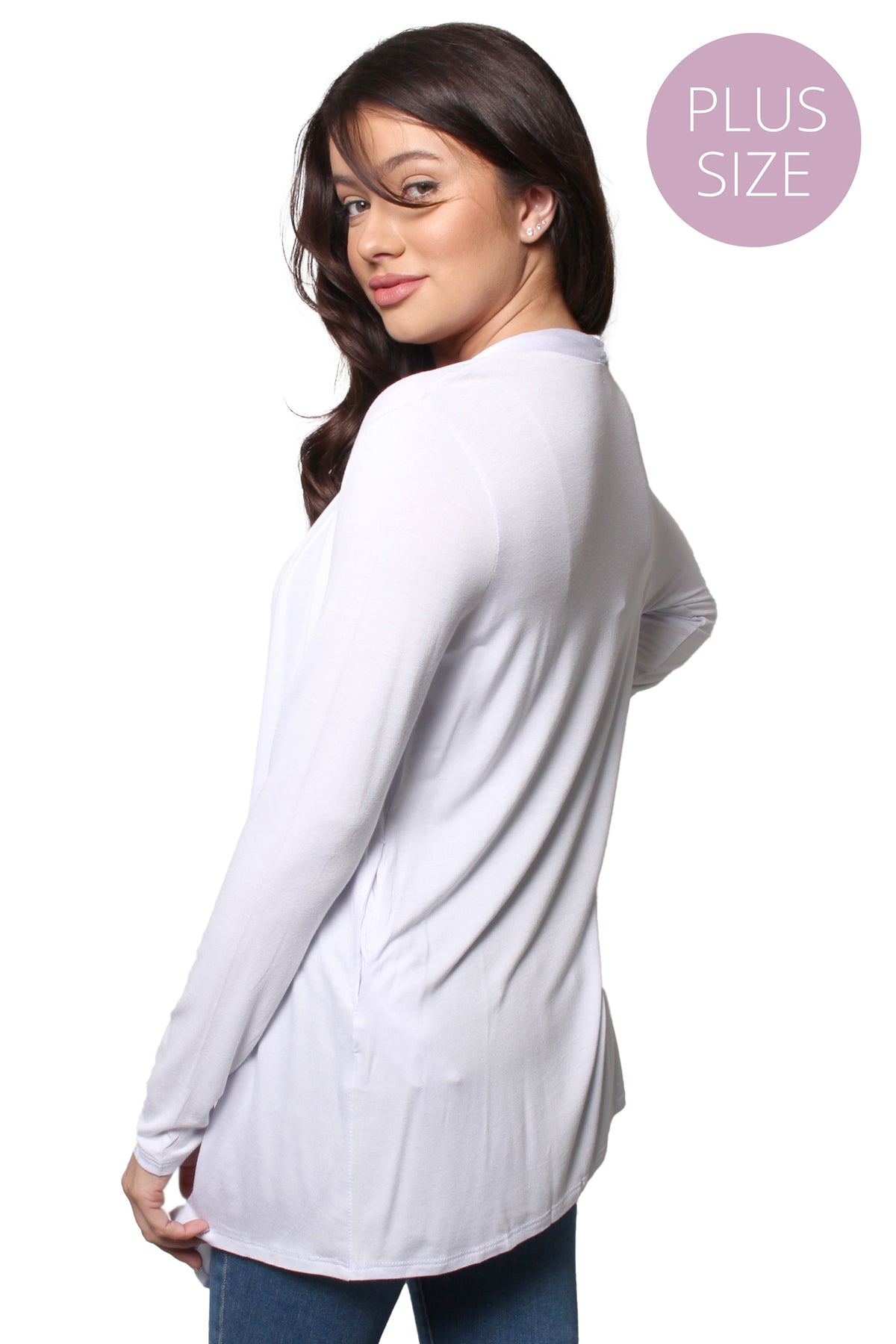 Women’s Plus Long Sleeve Side Pocket Knitted Cardigan