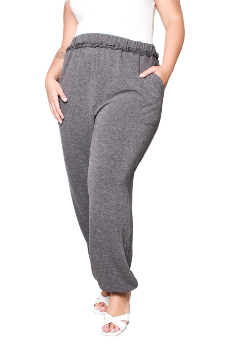 Women's Plus Size Solid Jogger with Side Pockets