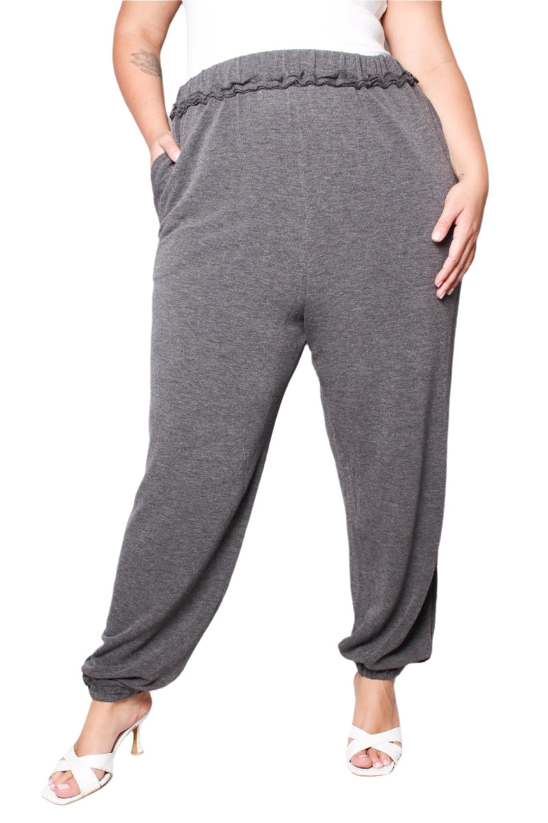 Women's Plus Size Solid Jogger with Side Pockets