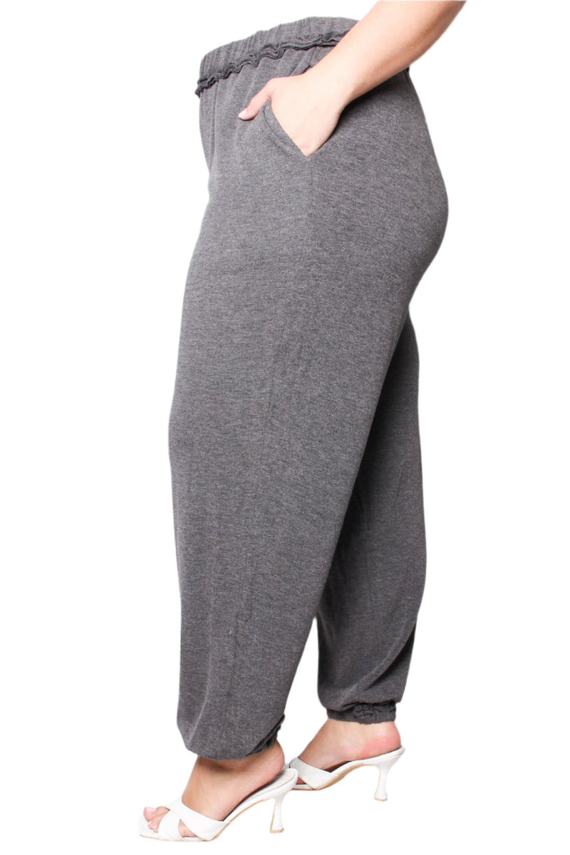 Women's Plus Size Solid Jogger with Side Pockets