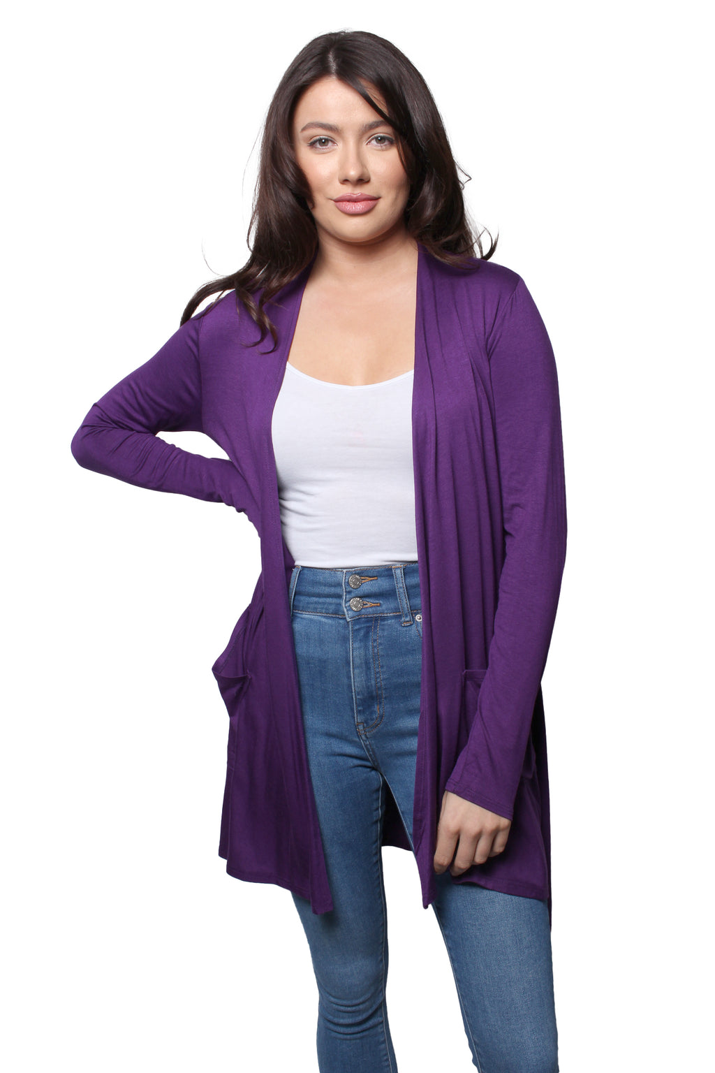 Women’s Long Sleeve Front Pocket Knitted Cardigan