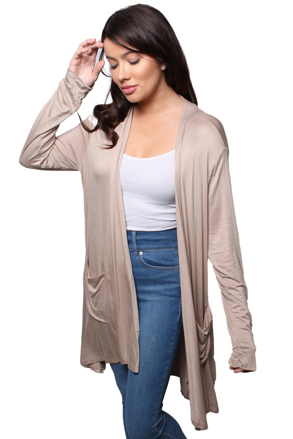 Women’s Long Sleeve Front Pocket Knitted Cardigan