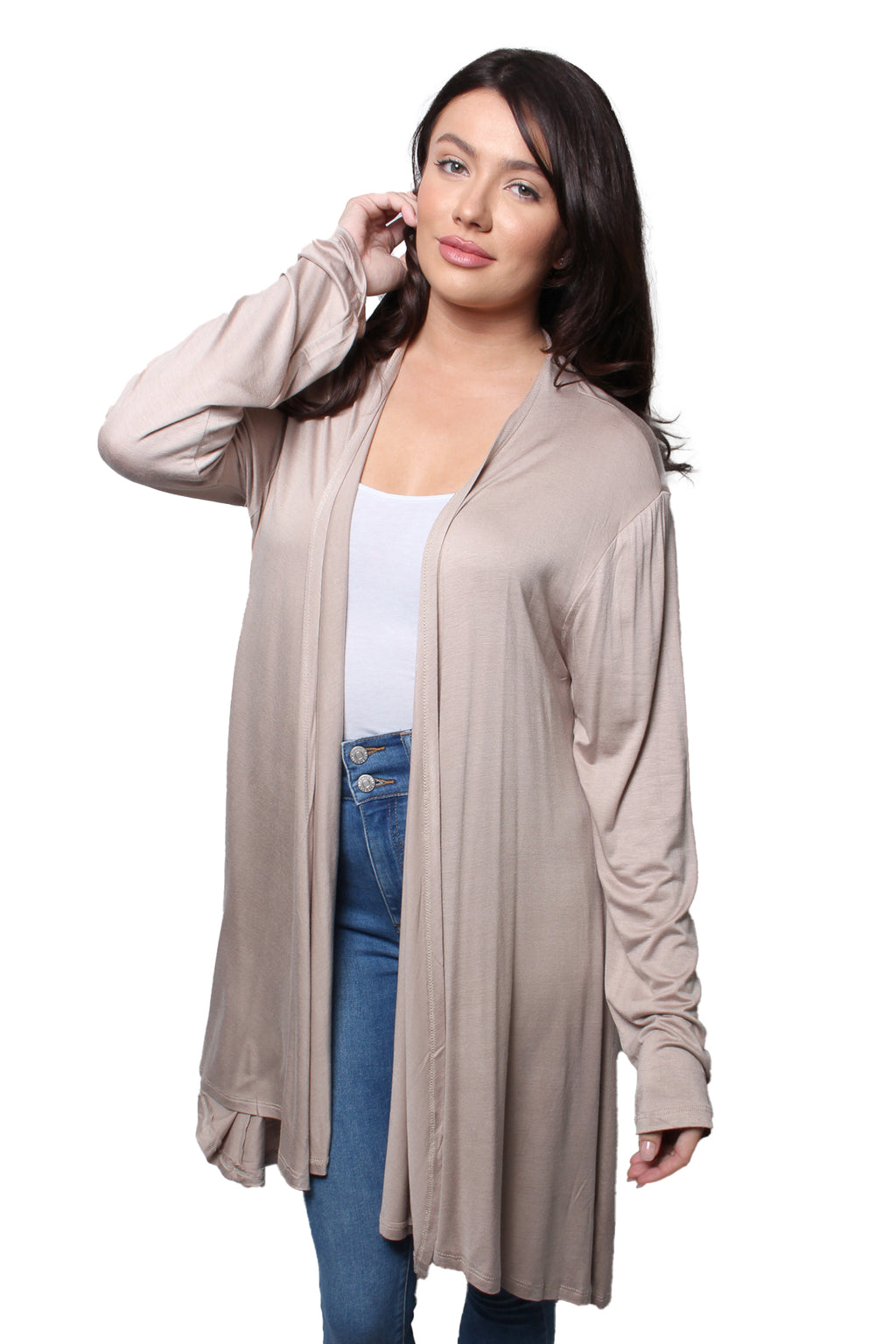 Women’s Long Sleeve No Pocket Knitted Cardigan