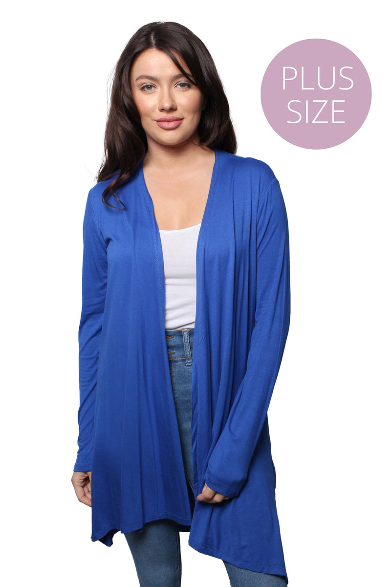 Women’s Plus Long Sleeve No Pocket Knitted Cardigan
