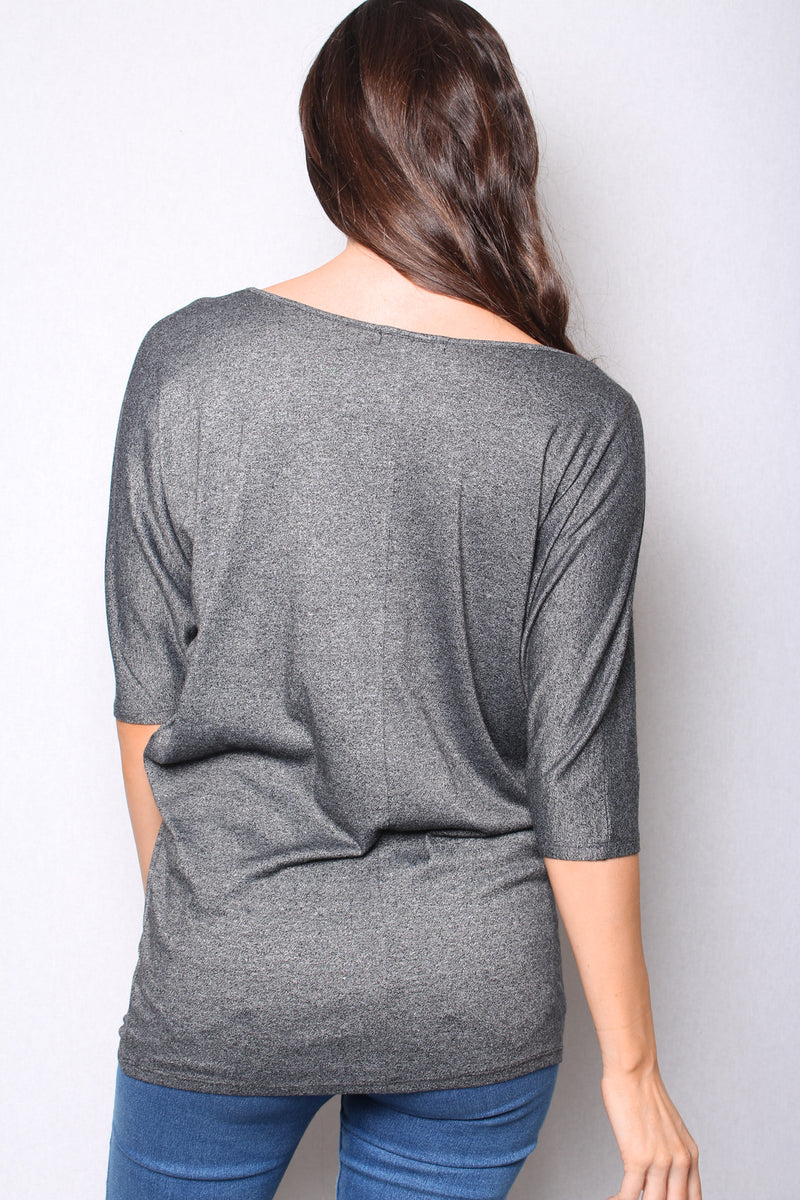 Women's Batwing Sleeves Round Neck Tunic