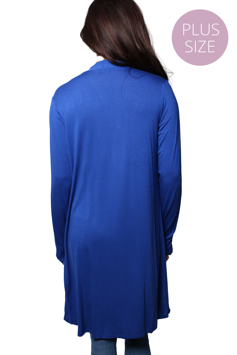 Women’s Plus Long Sleeve No Pocket Knitted Cardigan