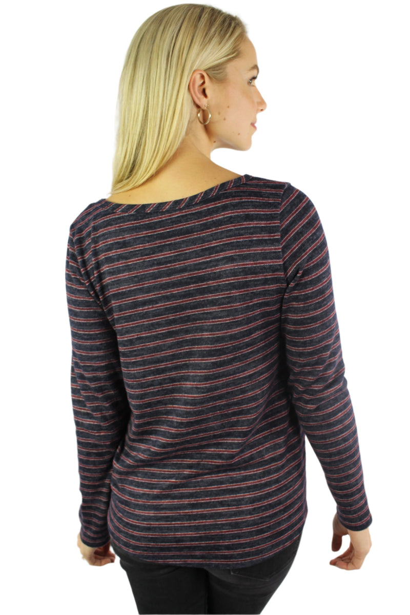 Women's Long Sleeve Top with Front Knot