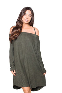 Women's Cold Shoulder Long Sleeves Dress