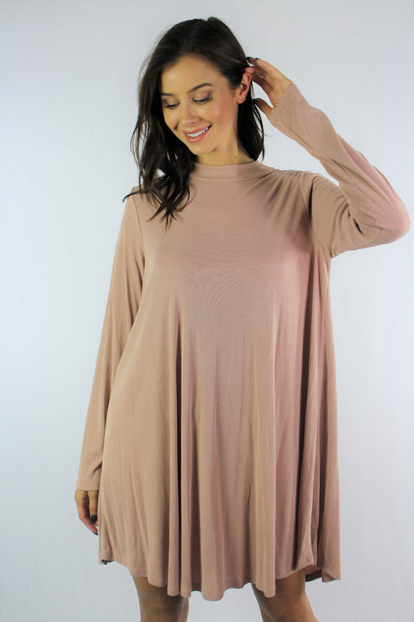 Women's Long Sleeve Round Neck Dress