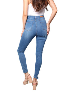 Women's High Waist Medium Wash Skinny Jeans