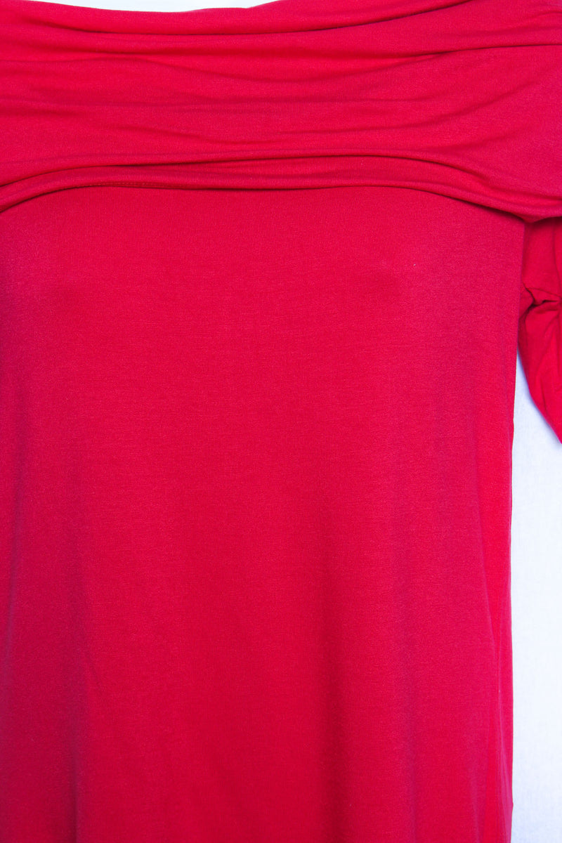 Women's Short Sleeve Turtleneck Solid Top