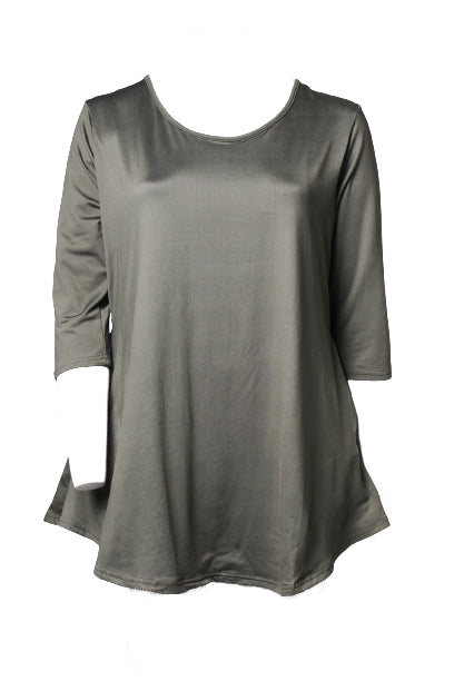 Women's Round Neck Short Sleeves Casual Tunic with Pocket