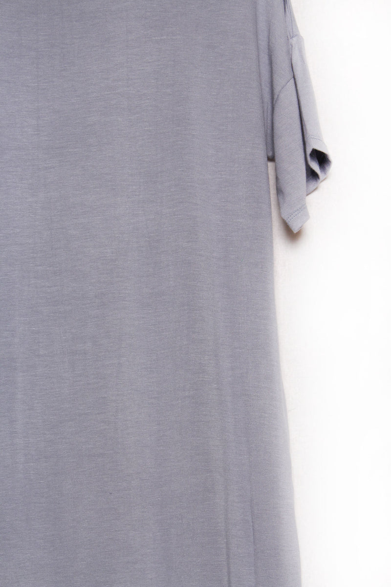 Women's Short Sleeve Round Neck Solid Midi Dress