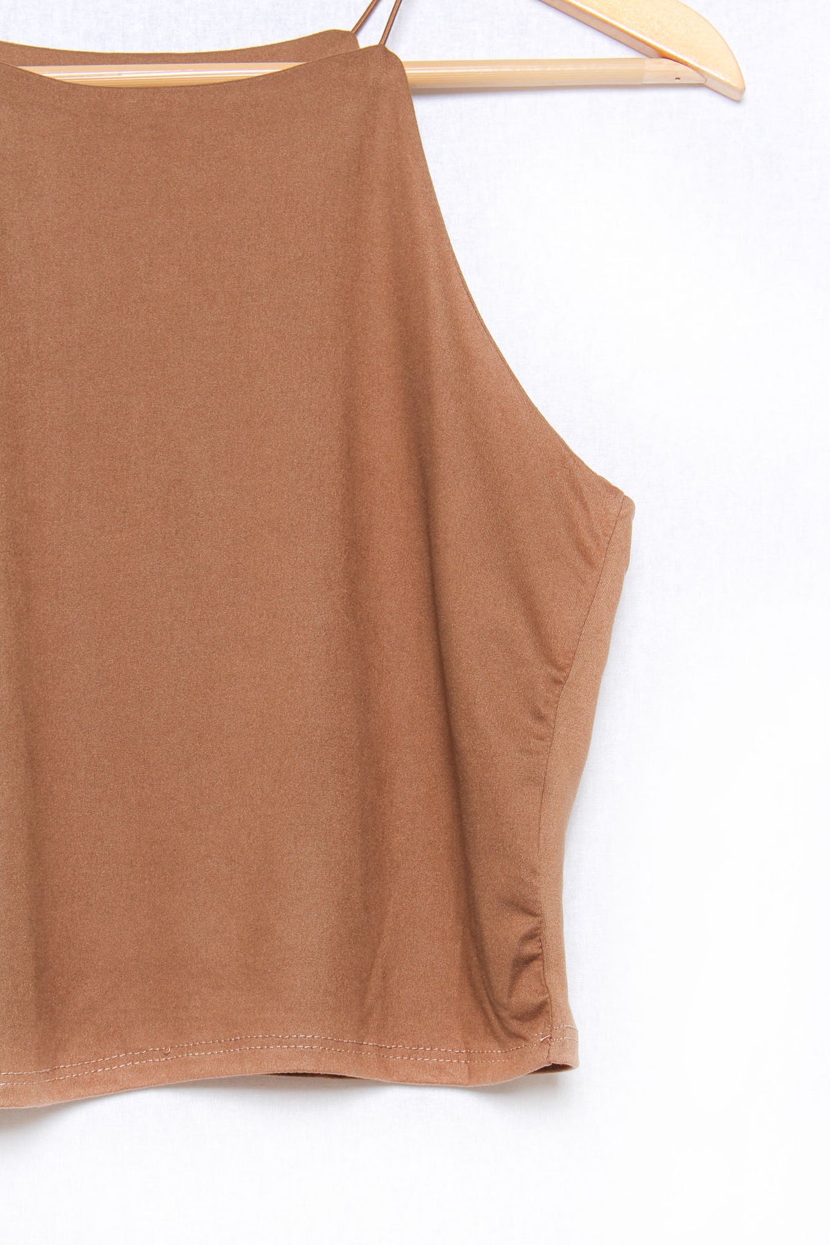 Women's Sleeveless Spaghetti Strap Solid Crop Top