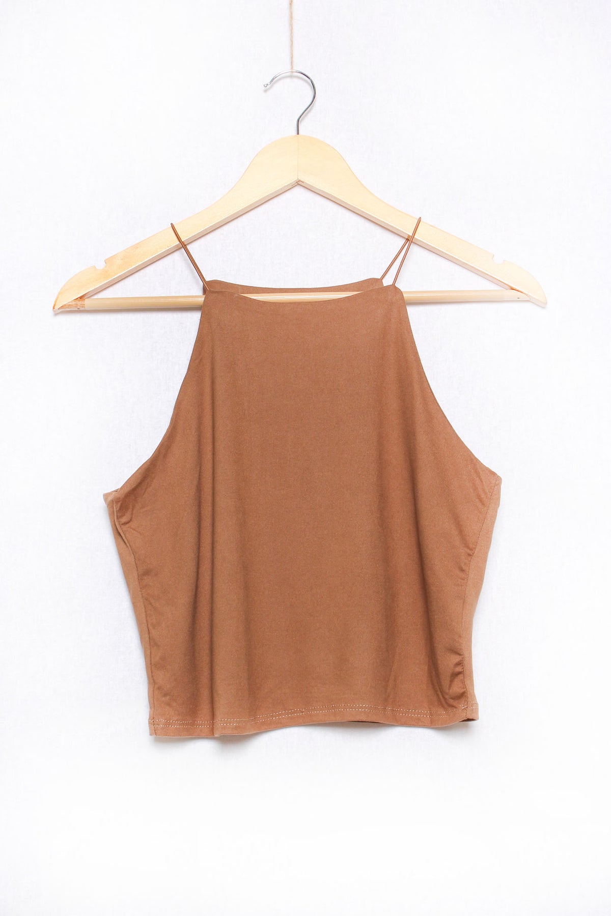 Women's Sleeveless Spaghetti Strap Solid Crop Top