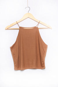 Women's Sleeveless Spaghetti Strap Solid Crop Top