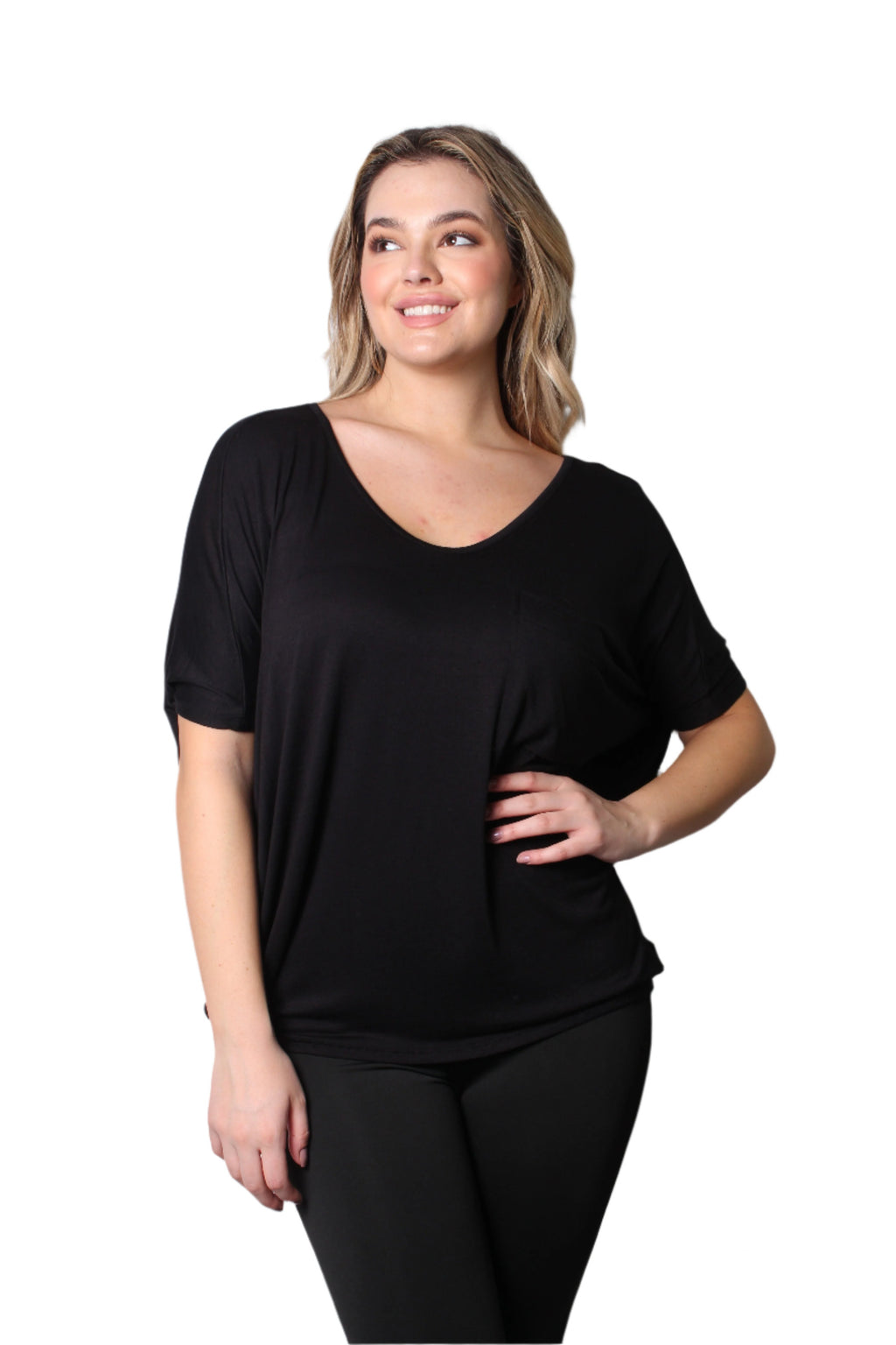 Women's Batwing Round Neck Basic Top