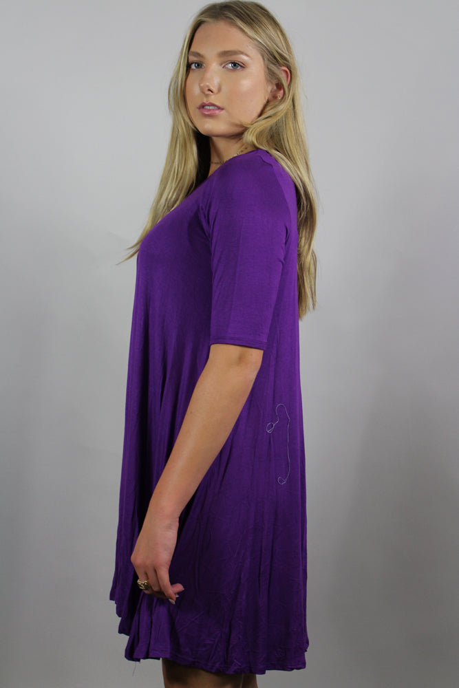 3/4th sleeve tunic dress