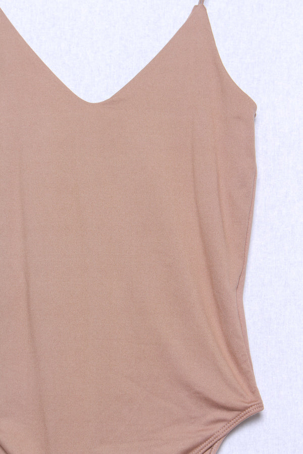 Women's Sleeveless Spaghetti Strap Solid Bodysuit