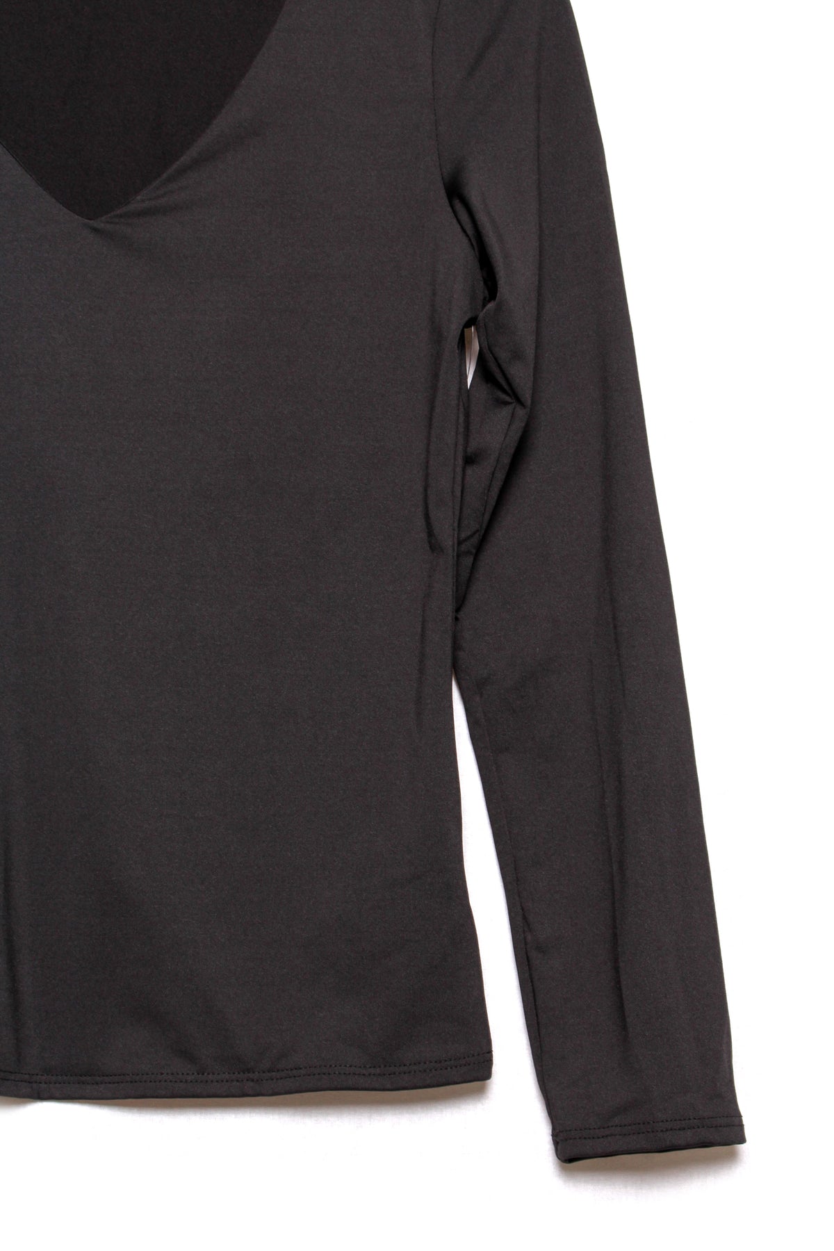 Women's Long Sleeve V Neck Solid Top