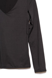 Women's Long Sleeve V Neck Solid Top